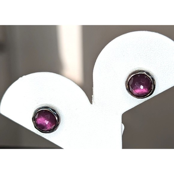 Ippolita Earrings Sterling Silver Wonderland Lollipop Studs Grape MSRP $275 - Picture 3 of 11